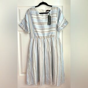 Mikarose Striped Dress With Pockets! Size Medium - NWT